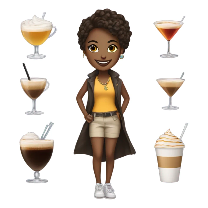 girls with accessories, smiles and espresso martinis sticker
