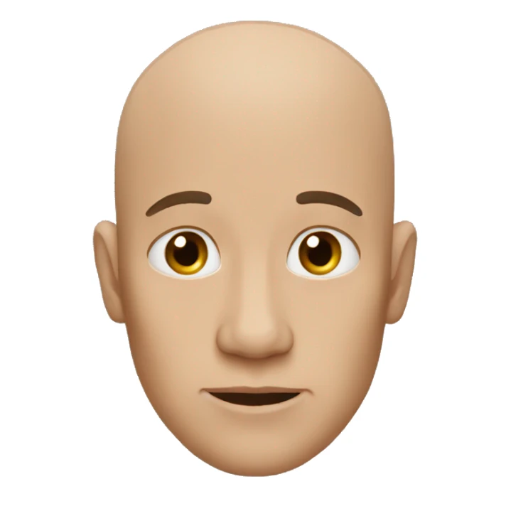 man with no hair and no eyebrows sticker