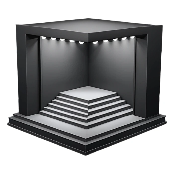 black box theatre maquette stage sticker