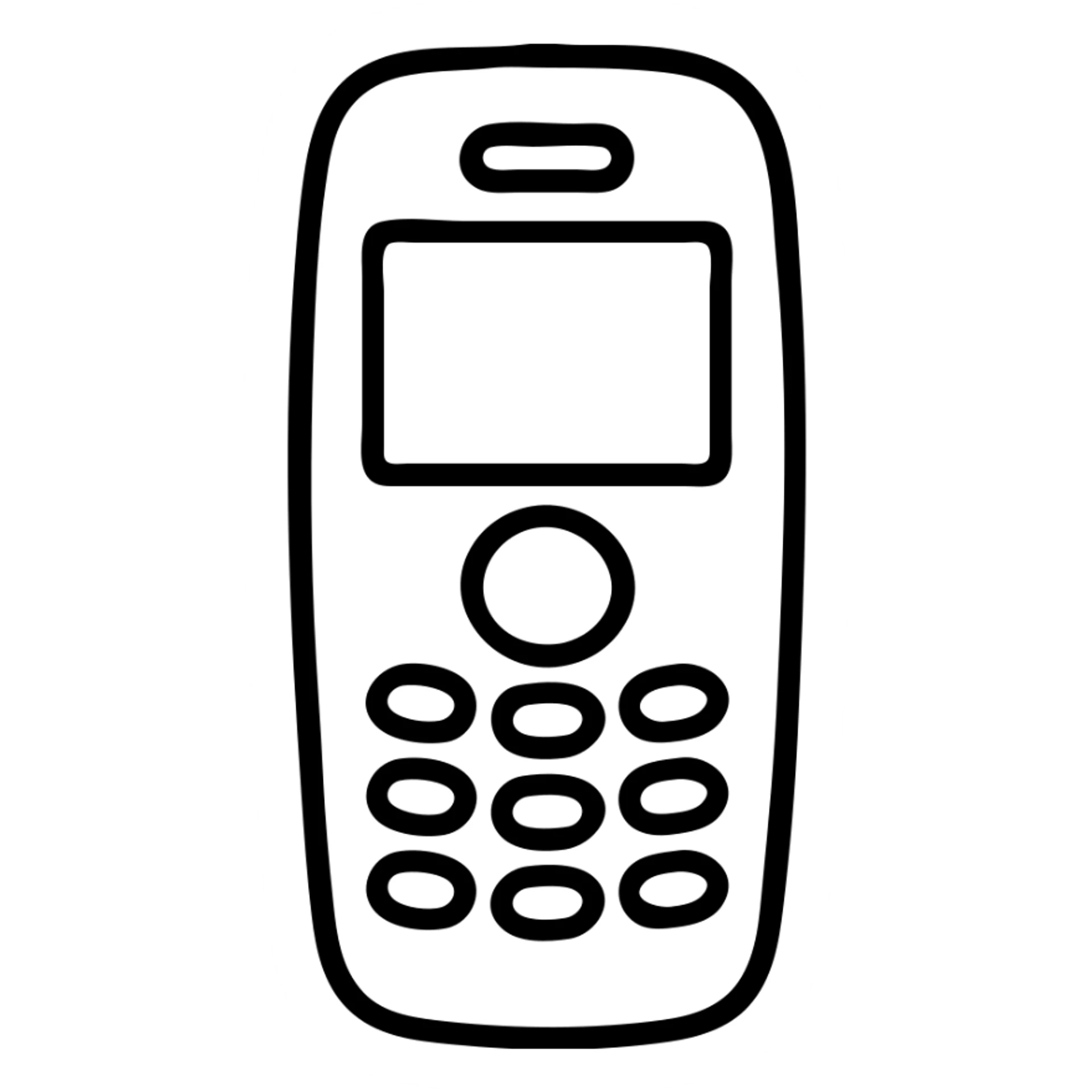 Vintage Nokia 3310 phone with small screen and keypad buttons sticker