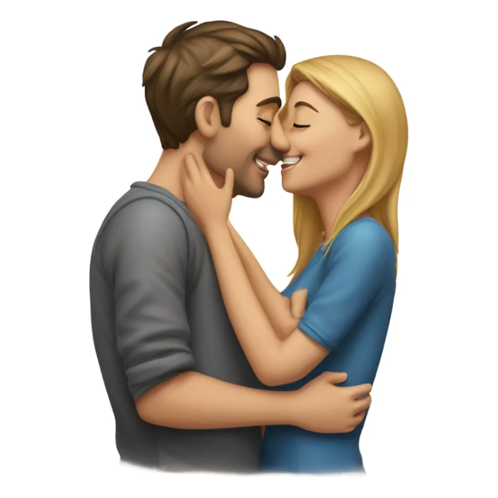 Girl kisses a man sticker