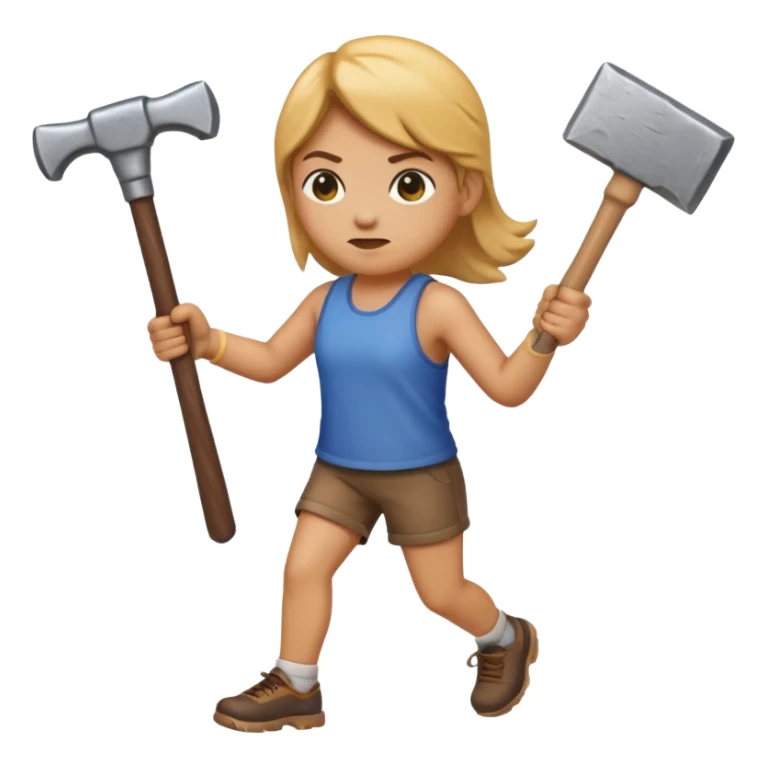 An emoji representing the "ironman challenge event" long-distance marathon for an mmorpg player who crafts everything themselves the hard way, and does not buy or sell items in-game. See https://ironman.com for ideas. sticker