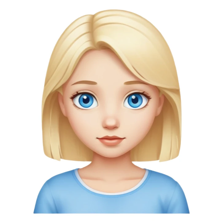 cute blonde girl character with blue eyes sticker