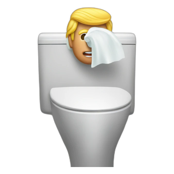 Donald Trump goes to the washroom sticker
