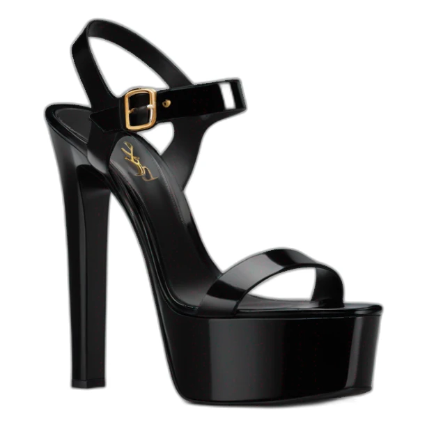 Ysl TRIBUTE PLATFORM SANDAL black PATENT LEATHER sticker