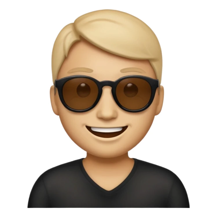 emoji smile dark sunglasses sticker