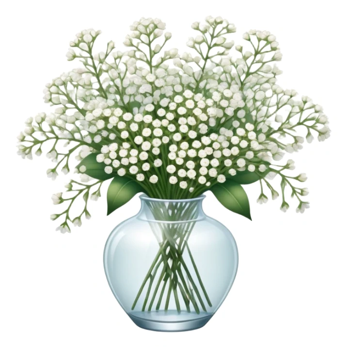 Baby’s breath bouquet in clear vase  sticker