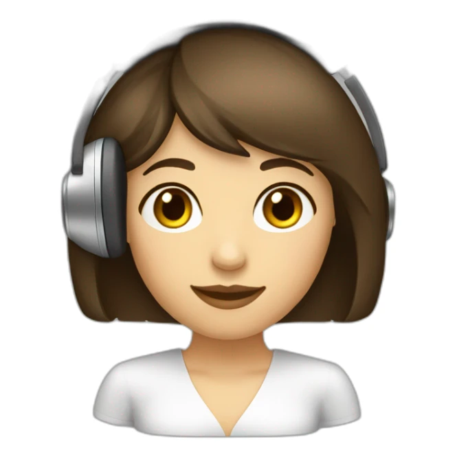 brunette-girl-with-bangs-hair-callcenter-headset sticker