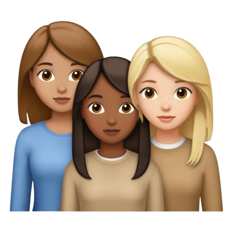 3 Filles brune blonde et une autre cheveux noirs sticker