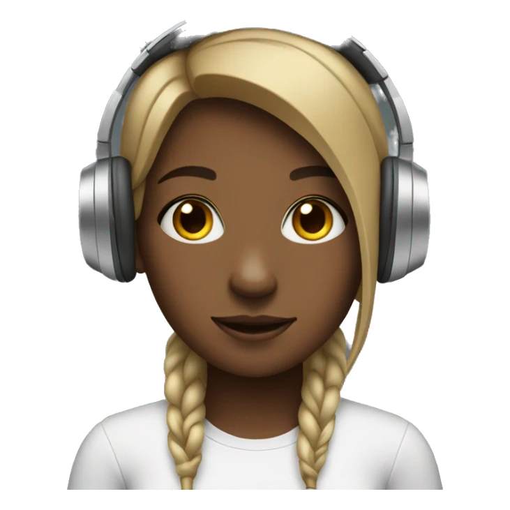 a girl wearing headphones sticker