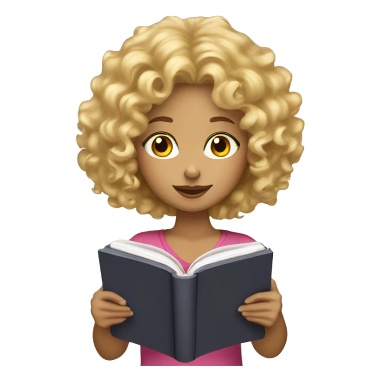 Blonde curly haired girl reading kindle  sticker