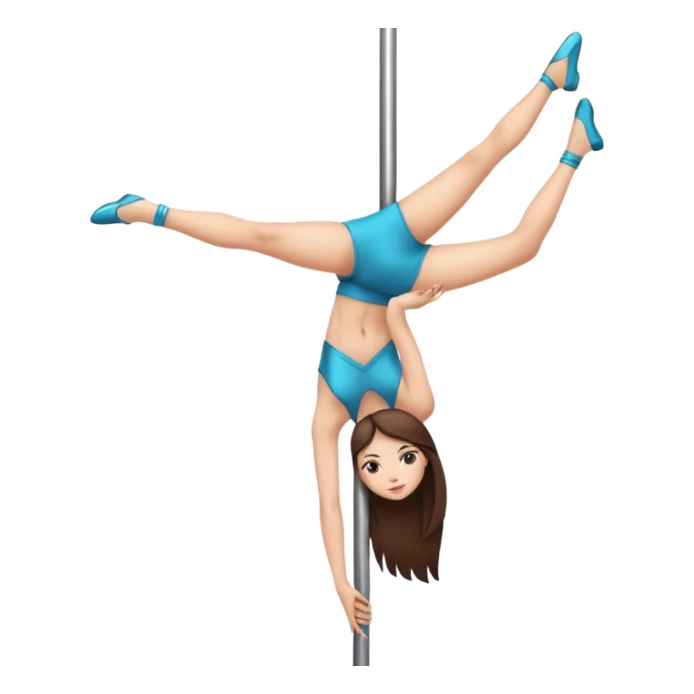 Fille brune à la peau clair qui fait de la pôle dance sticker