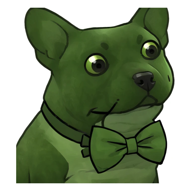 French Bulldog with sinngemäß sticker