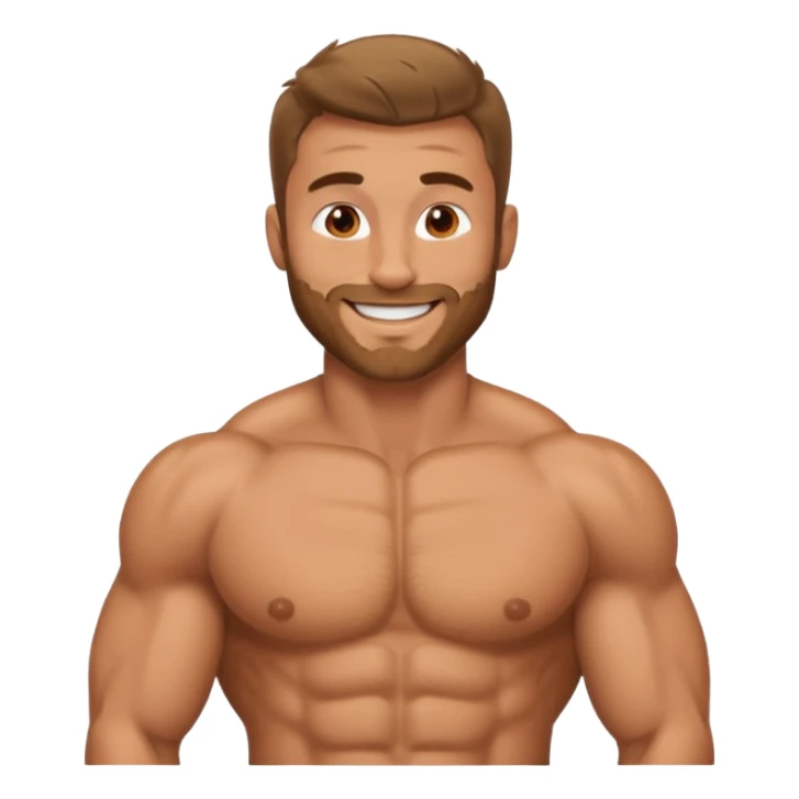 Muscular and chest hair man sticker