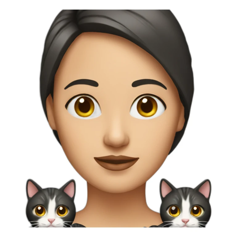 woman with three cats sticker