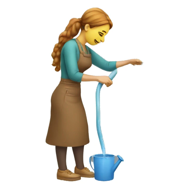 woman watering cannabis sticker