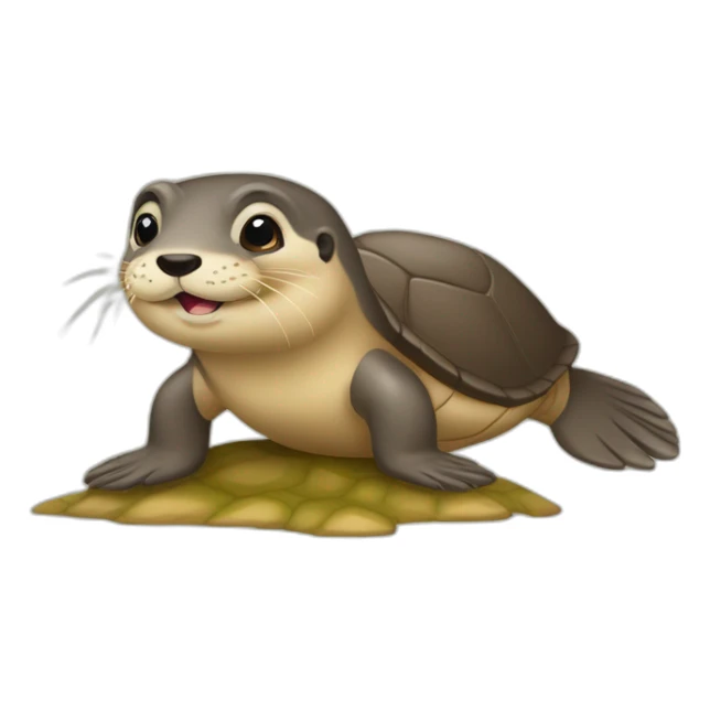 une loutre sur une tortue sticker