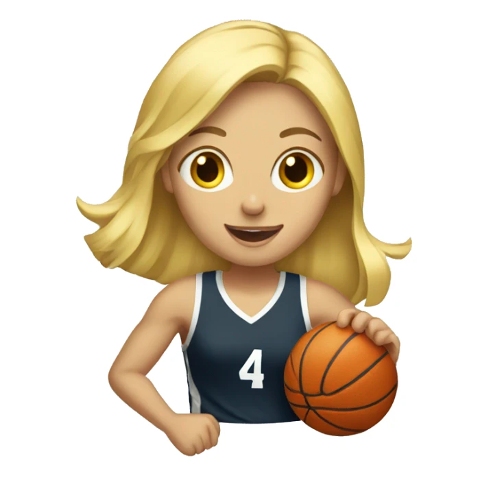 Blonde girl playing basketball  sticker