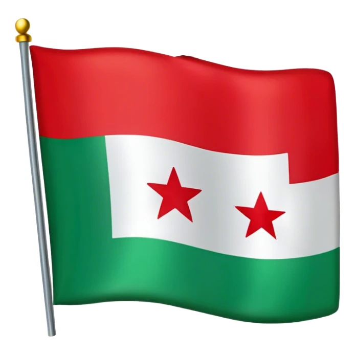 Syria flag but replace the by green and three red Stars  sticker