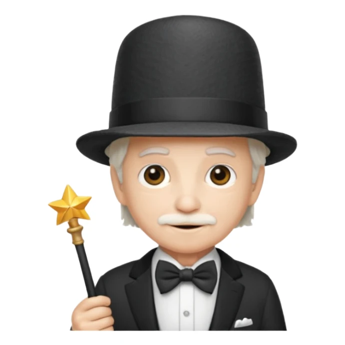 67 kid with a bowtie, a fancy hat and a wand sticker