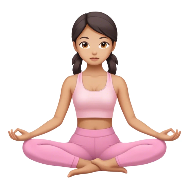 asian yoga girl light pink clothes  sticker