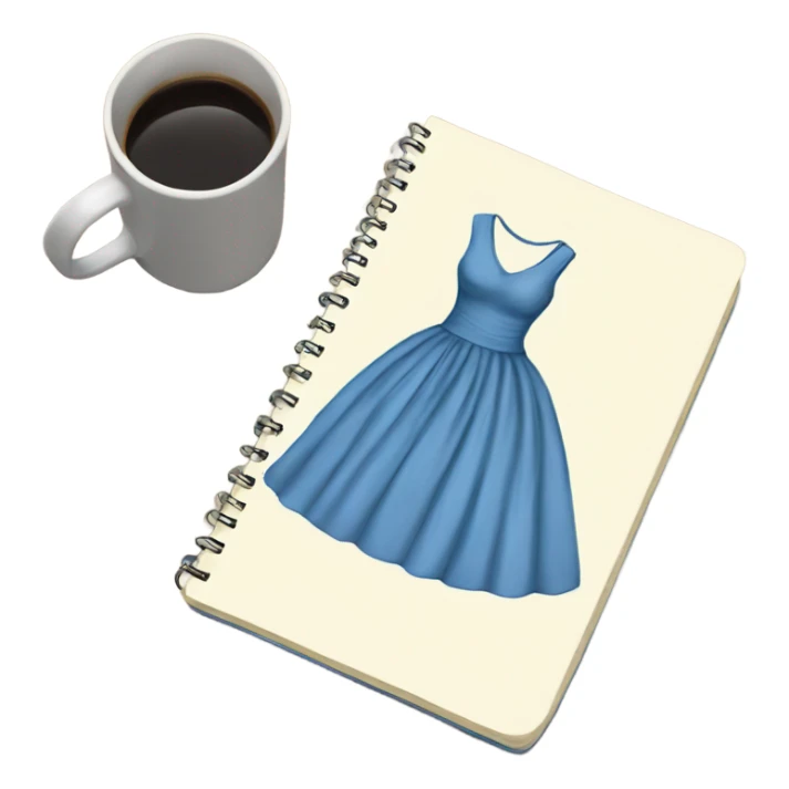 drawing of a dress on a notebook sticker