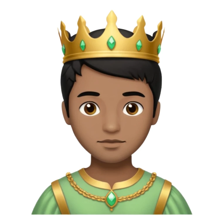 Brown prince with black hair and light green dress sticker