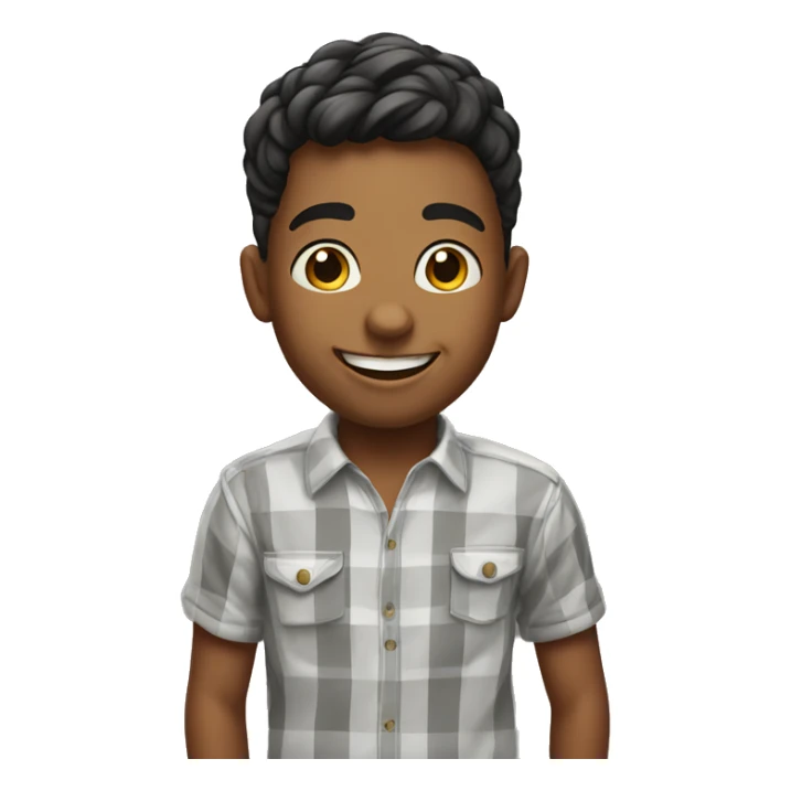 smiling boy in realistic shirt cartoonish them sticker