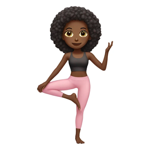 Black yoga girl light pink clothes  sticker