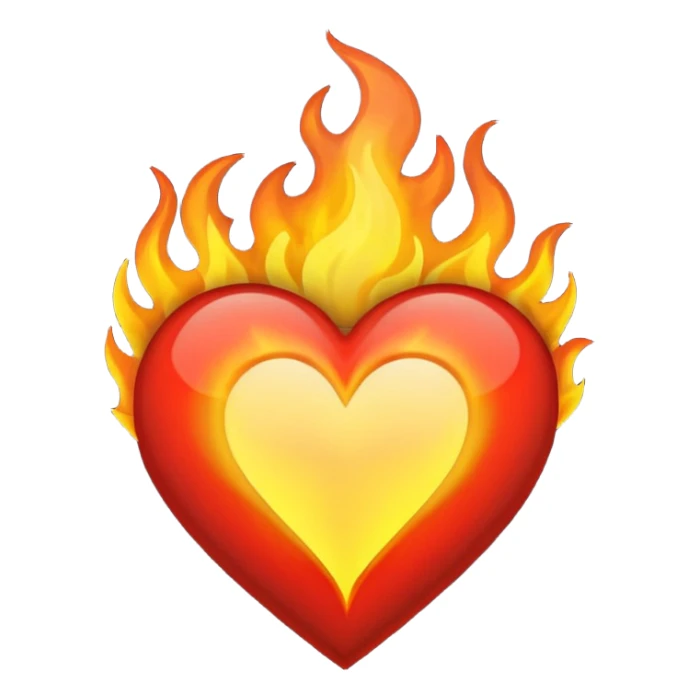 Make flaming hearts in all colours but heart would be separate nature sticker