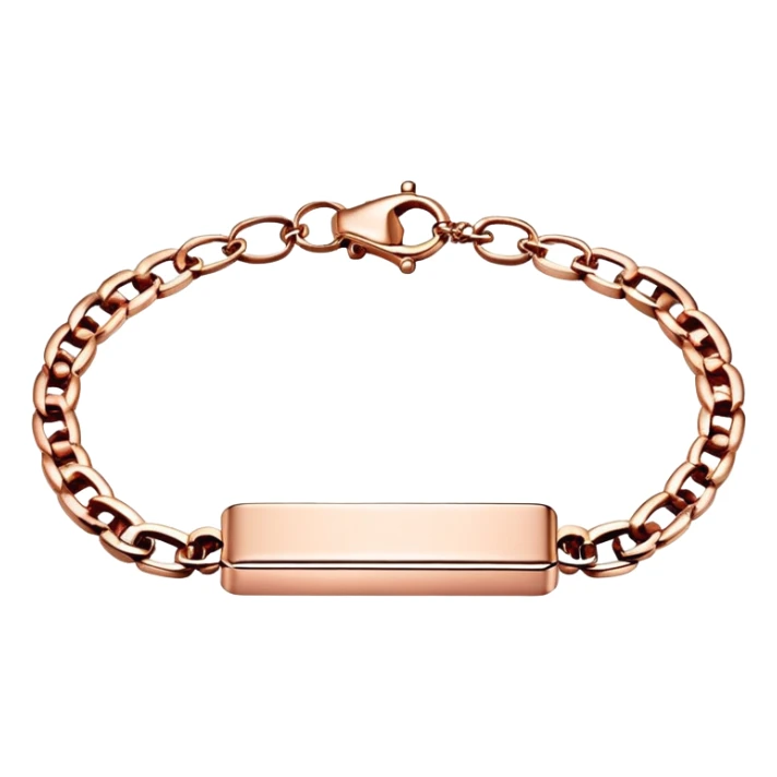 Horizontal rose gold bar bracelet with chain  sticker