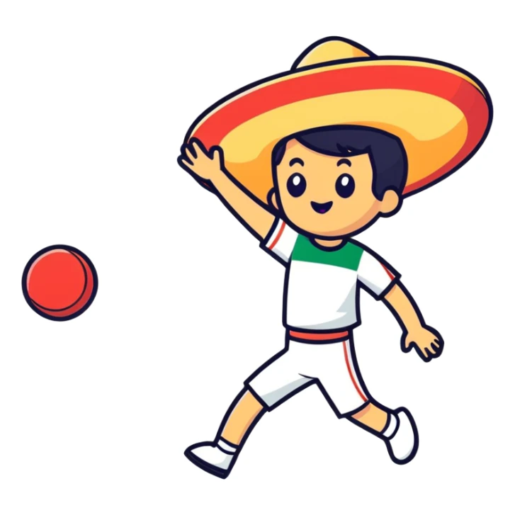 Mexican playing frisbee sticker