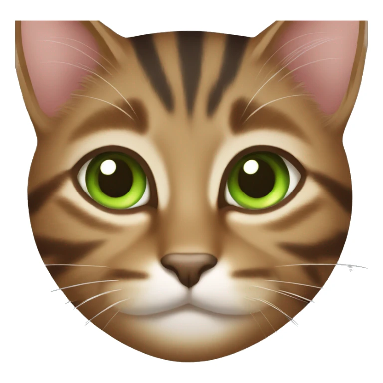 brown female tabby cat with green eyes  sticker