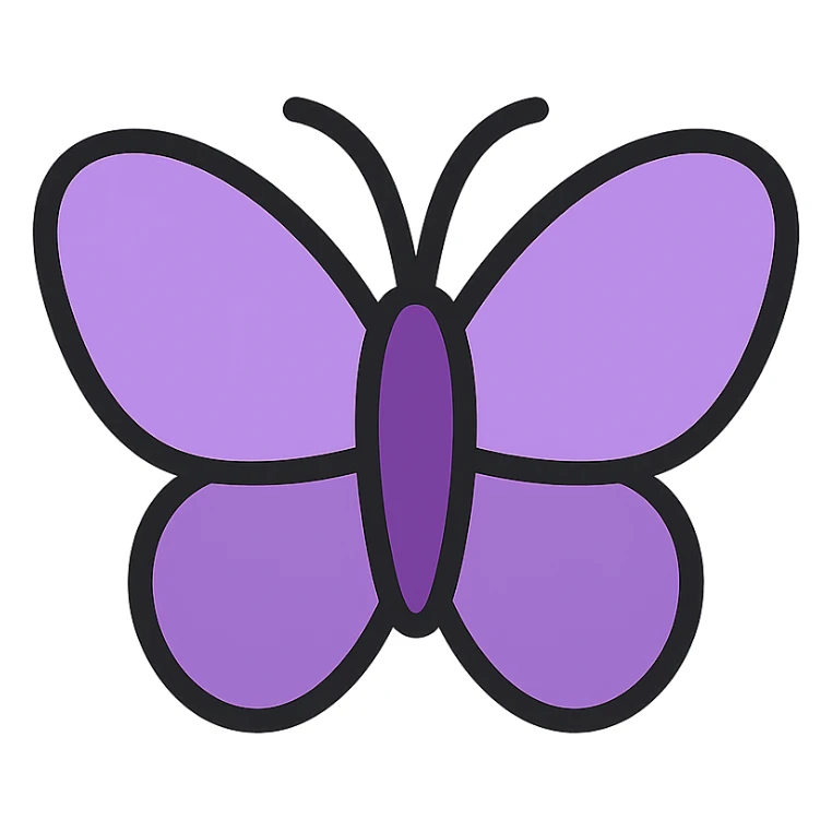 simple and elegant purple butterfly, minimalistic style, clean lines sticker