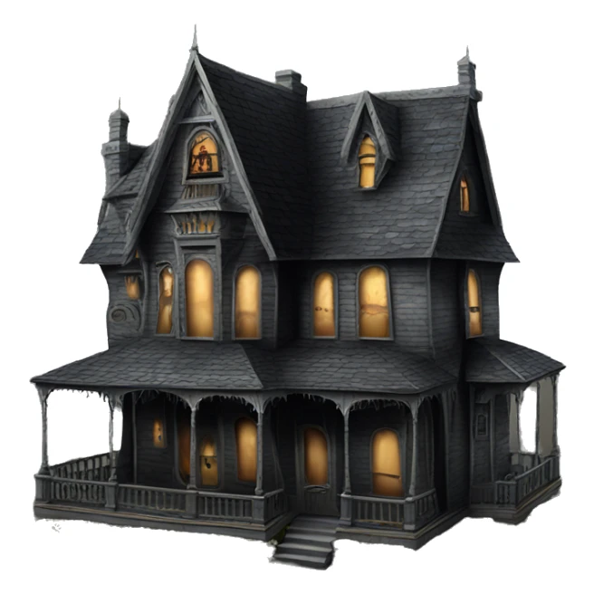Creepy ok Realistic Huge ornate gothic Cardboard haunted house  sticker