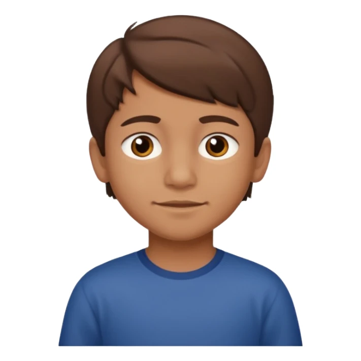 A 9 year old mexican boy with brown hair  sticker