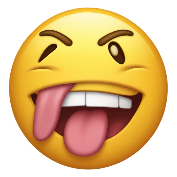 emoji with  johnstonhanging out of its mouth sticker