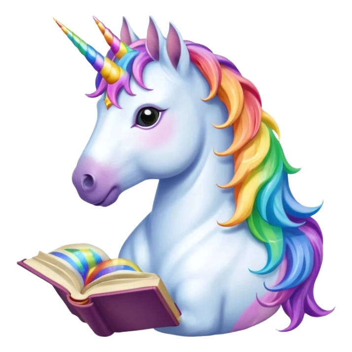 Unicorns read book
A majestic unicorn with rainbow mane holding an open book with magic sparks.












 sticker