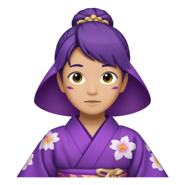 não binário japones kimono roxo sticker
