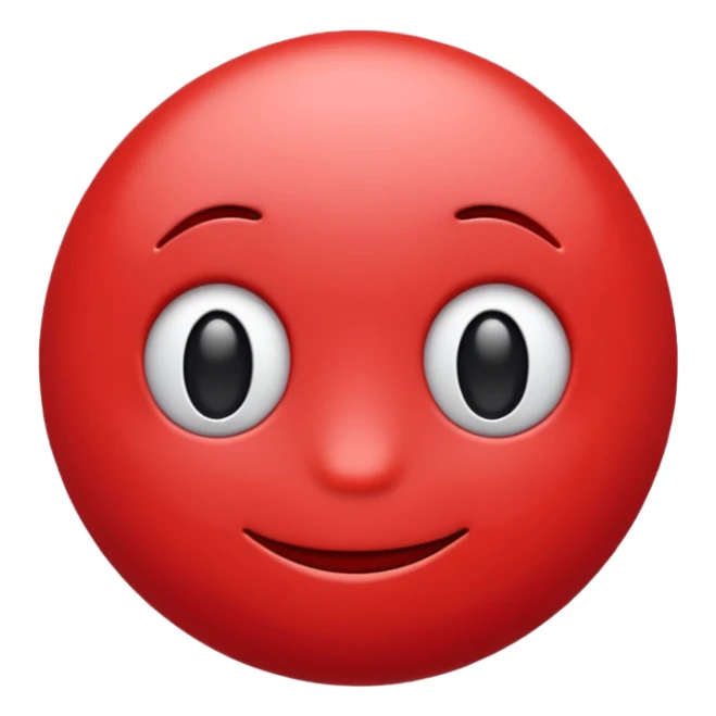 A red colour high quality 3d emoji with no smile  sticker
