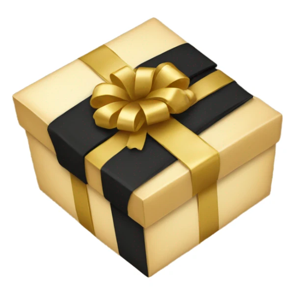 gift box emoji with colors based in black and golden sticker