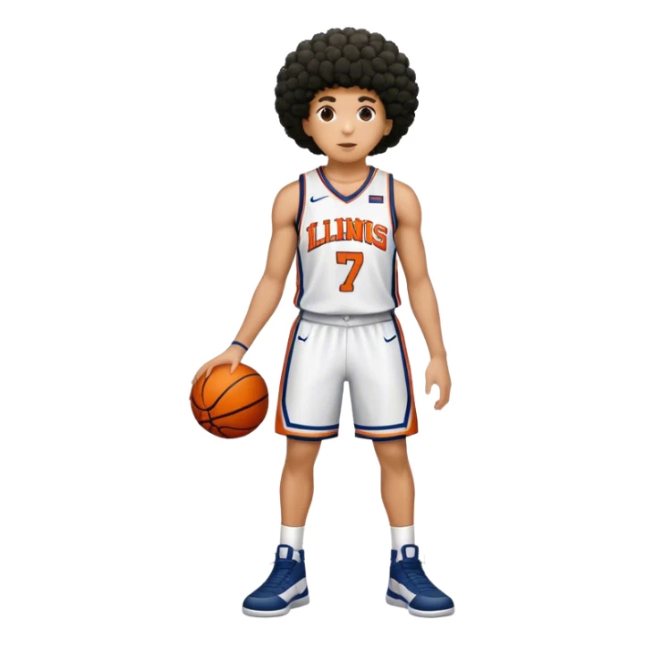 Illinois basketball #7 mulatto with short Afro full body shot sticker
