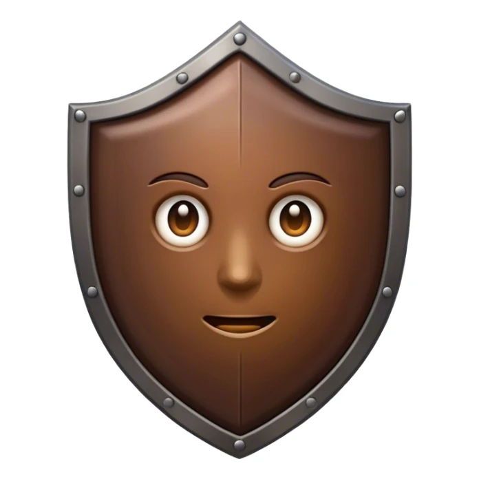 a shield emoji but darker and brownish sticker