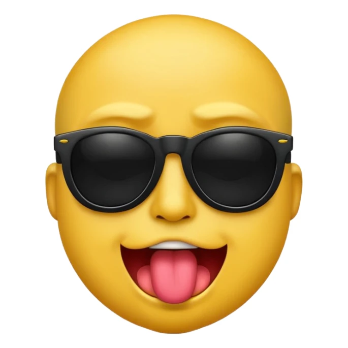 arrogant emoji wearing dark sunglasses sticking its tongue out sticker