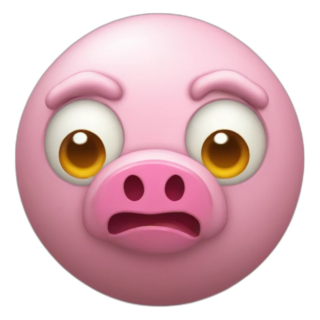 3d sphere with a cartoon Piglin skin texture with big childish eyes sticker