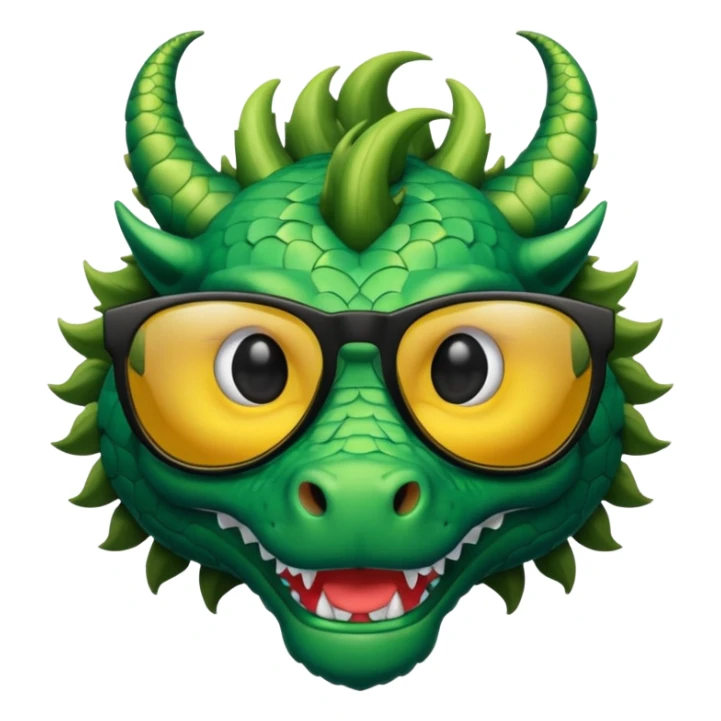 Un dragón con LENTES DE SOL CABELLO COLOCHO Y CON FLOW sticker