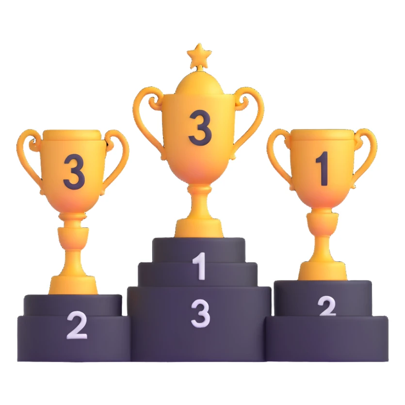 racing victory podium with three places for winners sticker