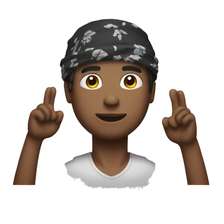 Men with eyes hands up with bandana sticker