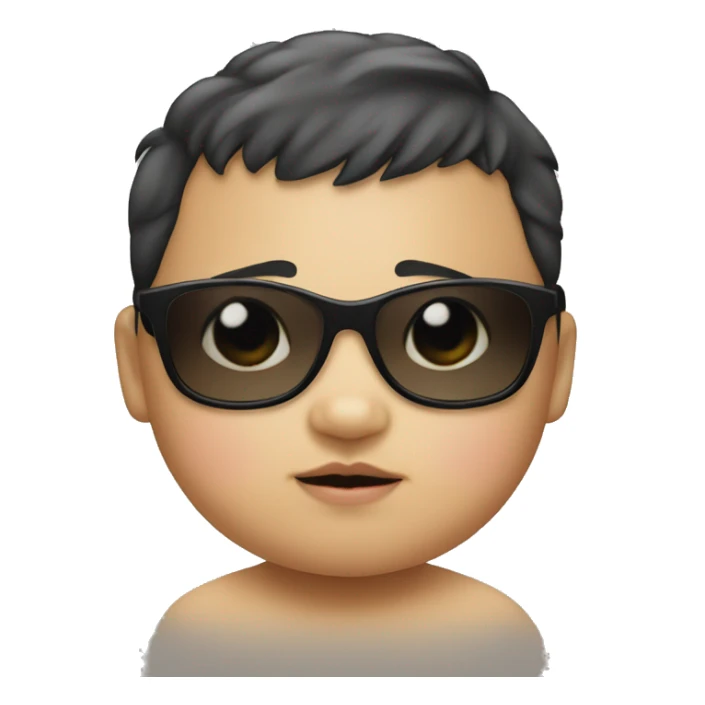 Fat Asian baby with sunglasses sticker