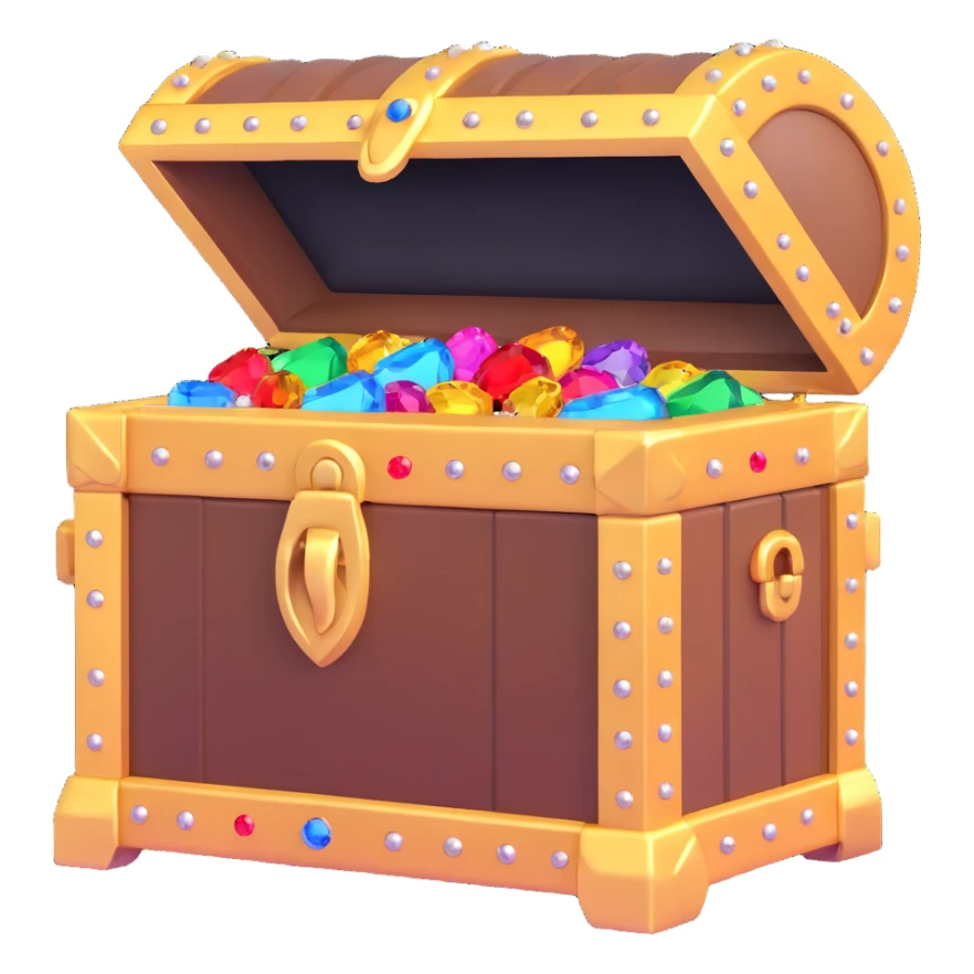 ornate treasure chest with gold and gems sticker